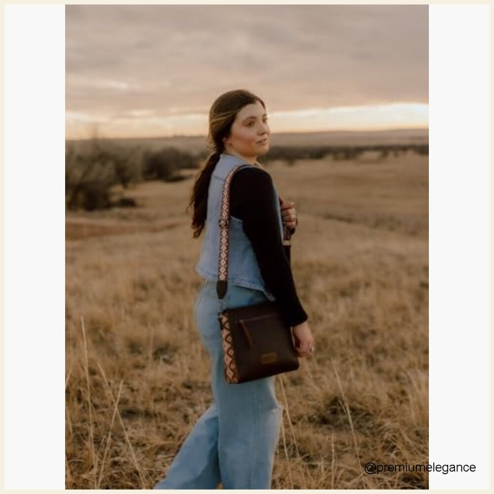 Medium Crossbody Bag with Aztec Patchwork Design … - image 2